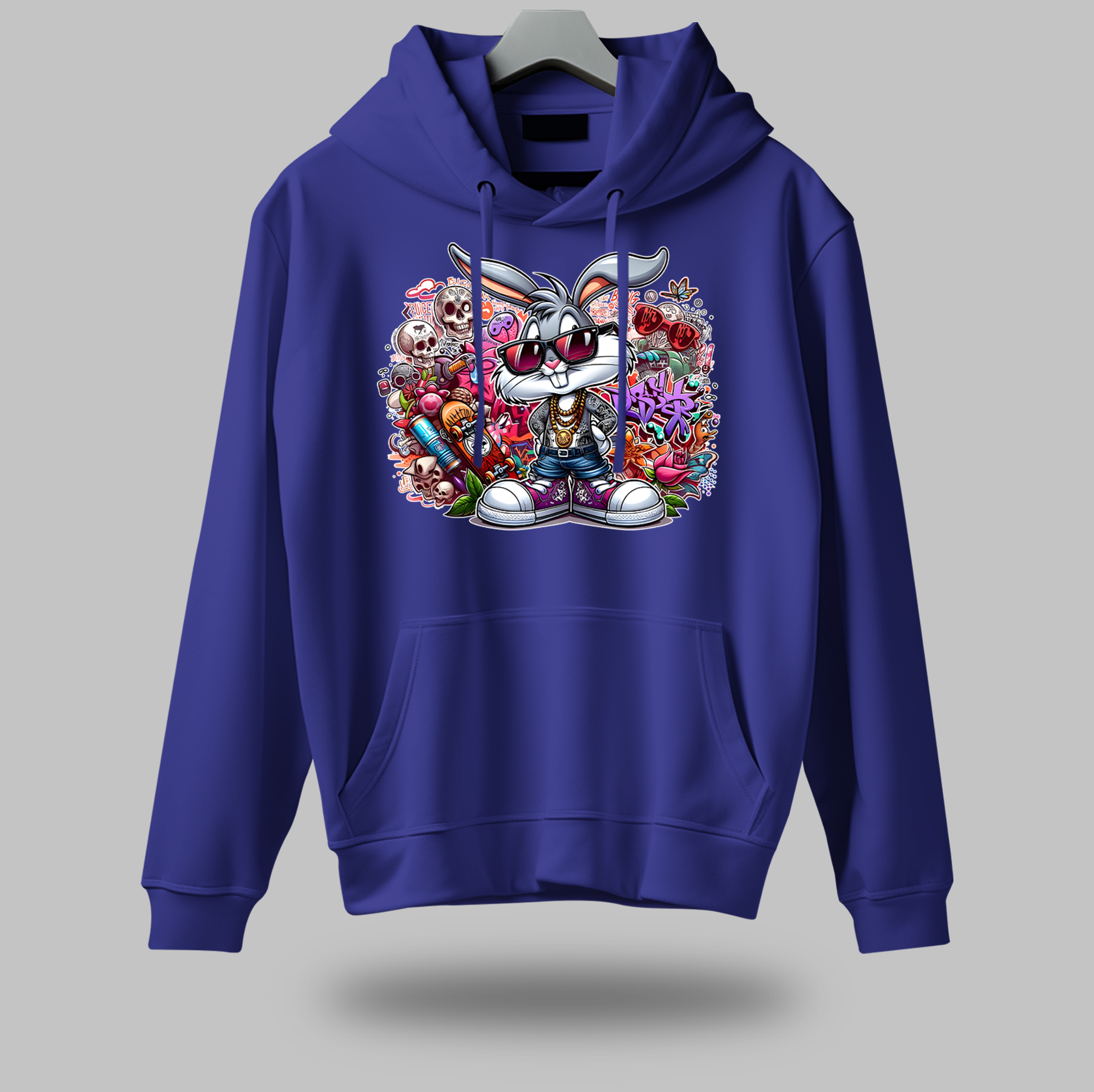 Rebel Bunny Graffiti Hoodie