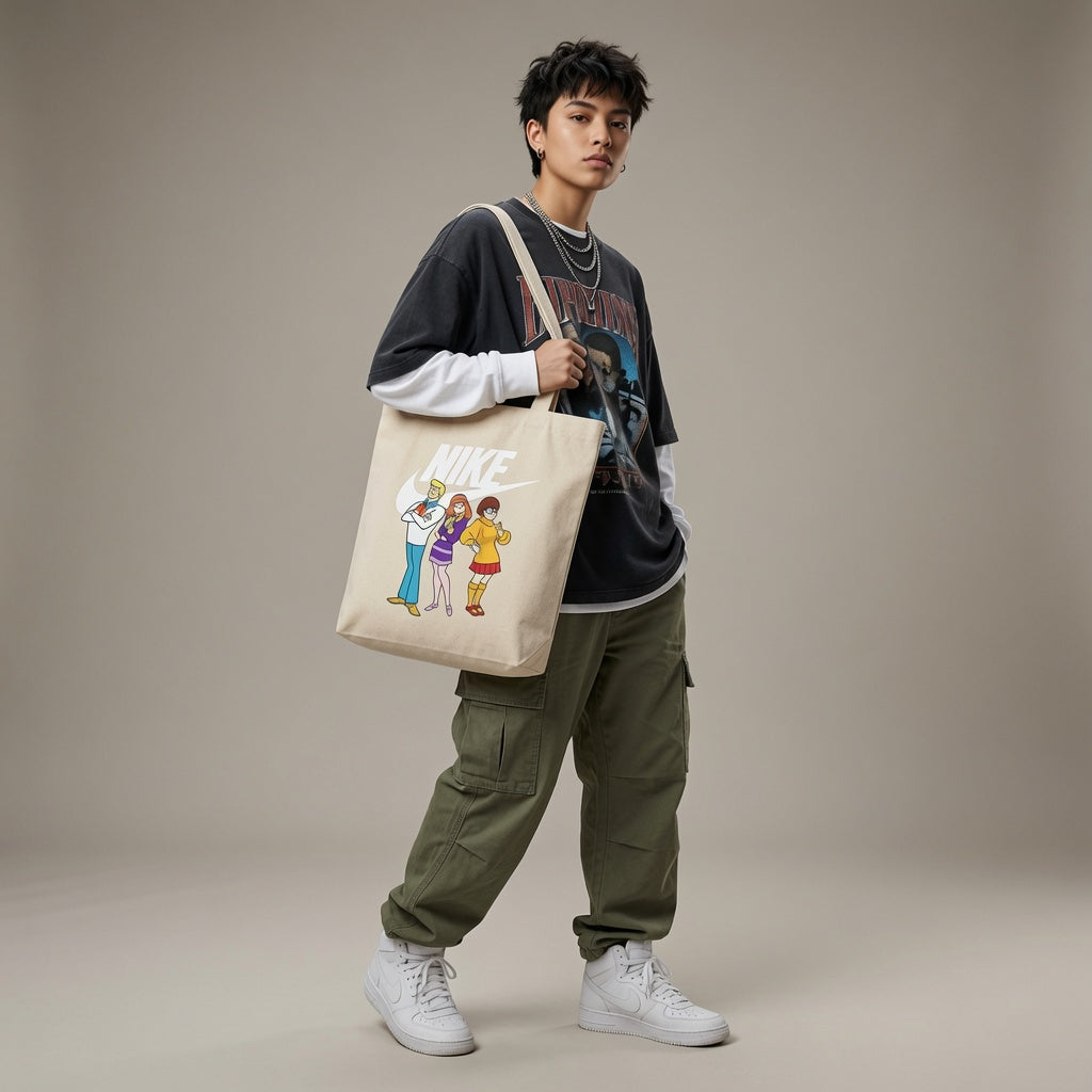 Mystery Squad Graphic Canvas Tote Bag | Everyday Eco-Friendly Shopping Bag