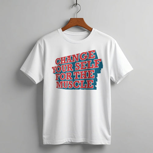 "Change Yourself For The Muscle" Retro Fitness Graphic Tee