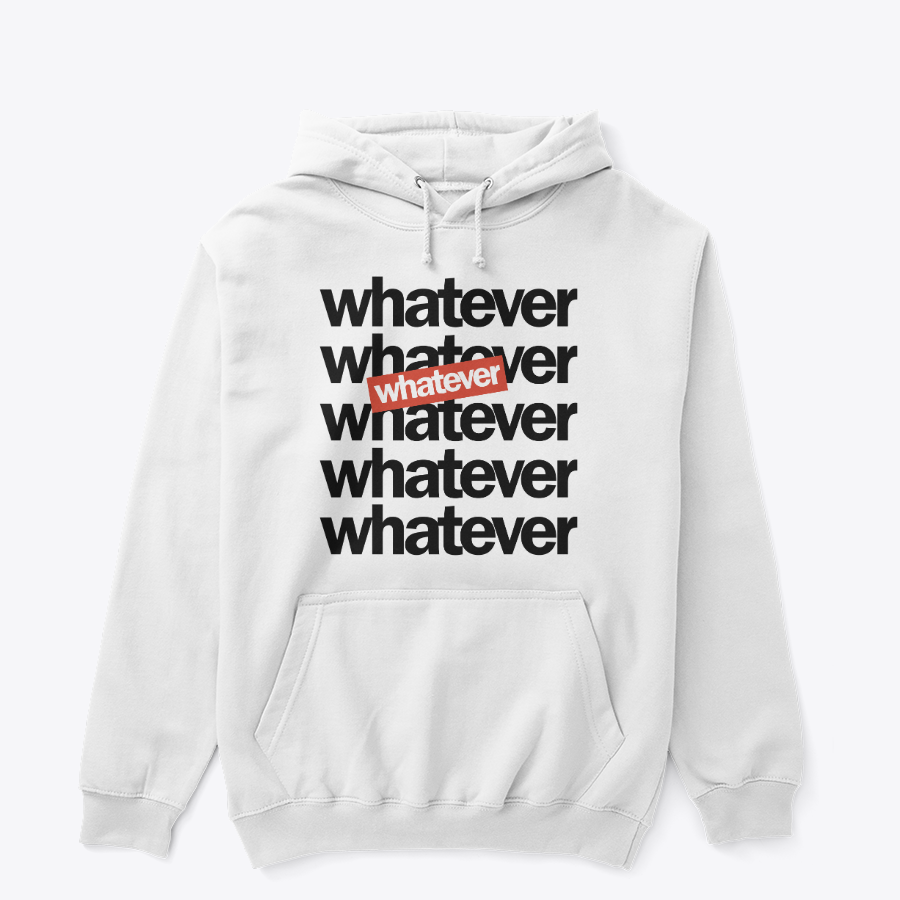 "WHATEVER" Urban Slap-Tag Hoodie | Edgy Street-Art Graphic Pullover