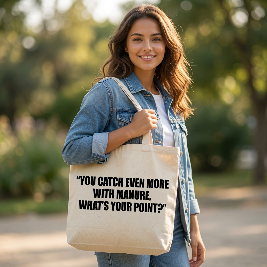 Funny Natural Cotton Canvas Tote Bag - Sarcastic Reusable Shopping Tote