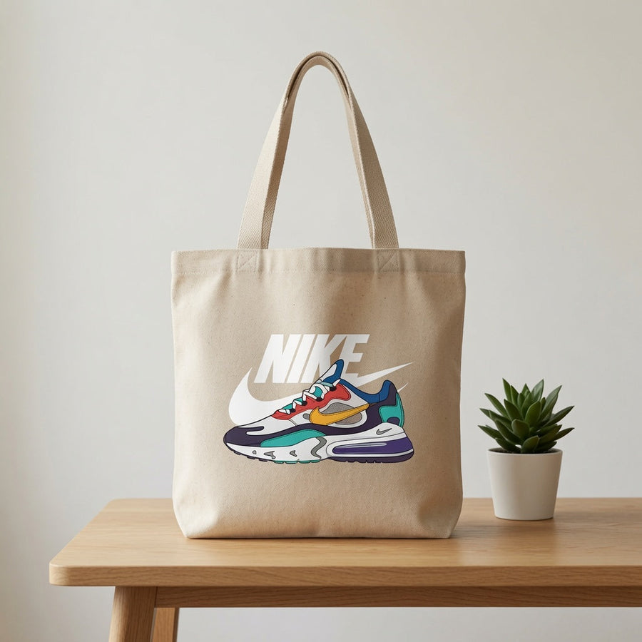 Retro Nike Air Max 270 React Sneaker Graphic Cotton Canvas Tote Bag