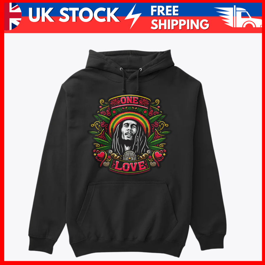 One Love Reggae Graphic Hoodie – Premium Unisex Pullover