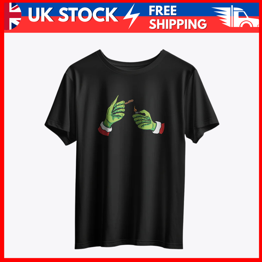 Christmas Grinch Hands Lighting Up Tee