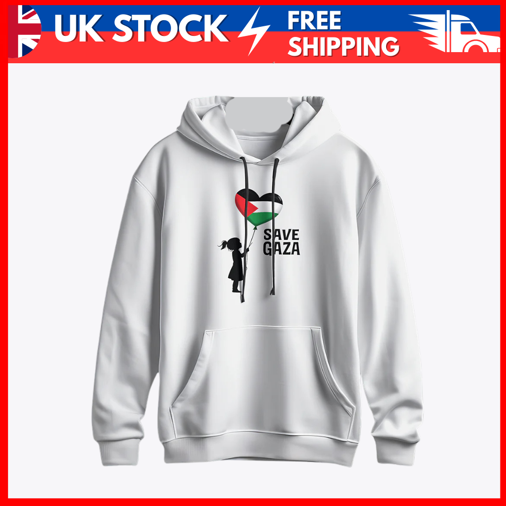 Save Gaza Flag Heart Hoodie