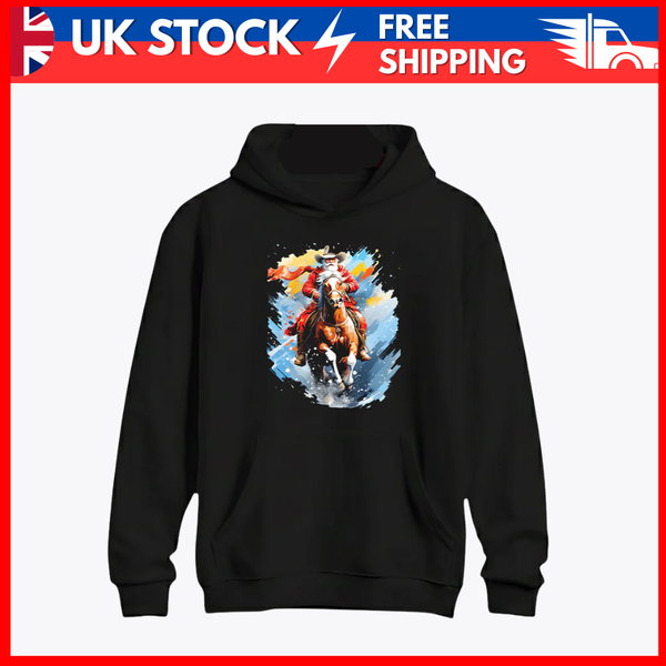 Western Cowboy Riding Horse Christmas Hoodie