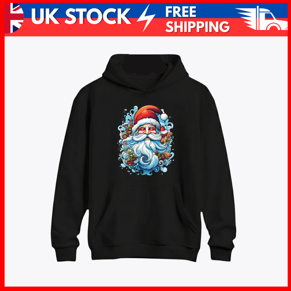 Festive Santa Claus Christmas Hoodie – Cozy Winter Holiday Hoodie
