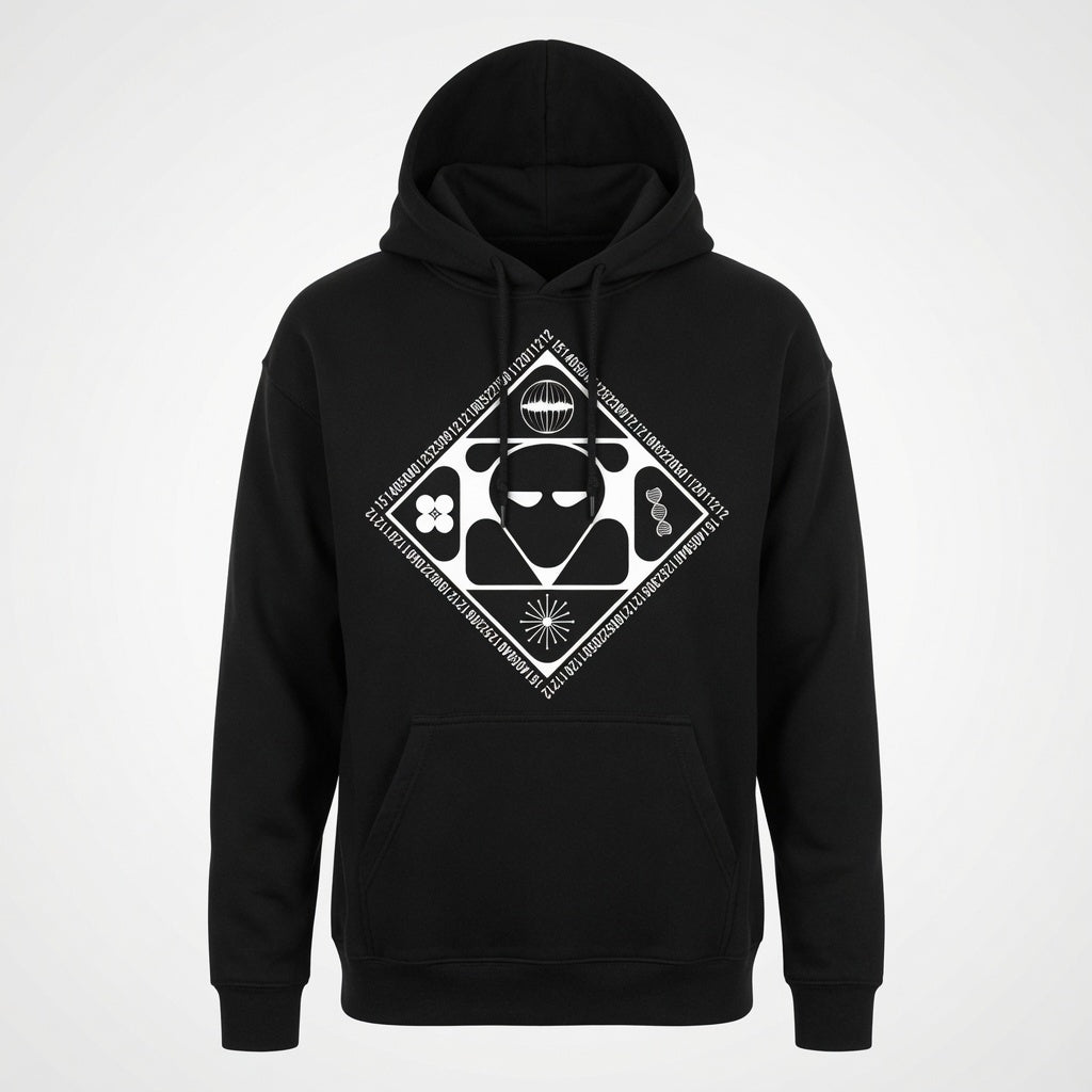 Futuristic Alien Hoodie Y2K Techwear Pullover Graphic Sweatshirt Men Unisex