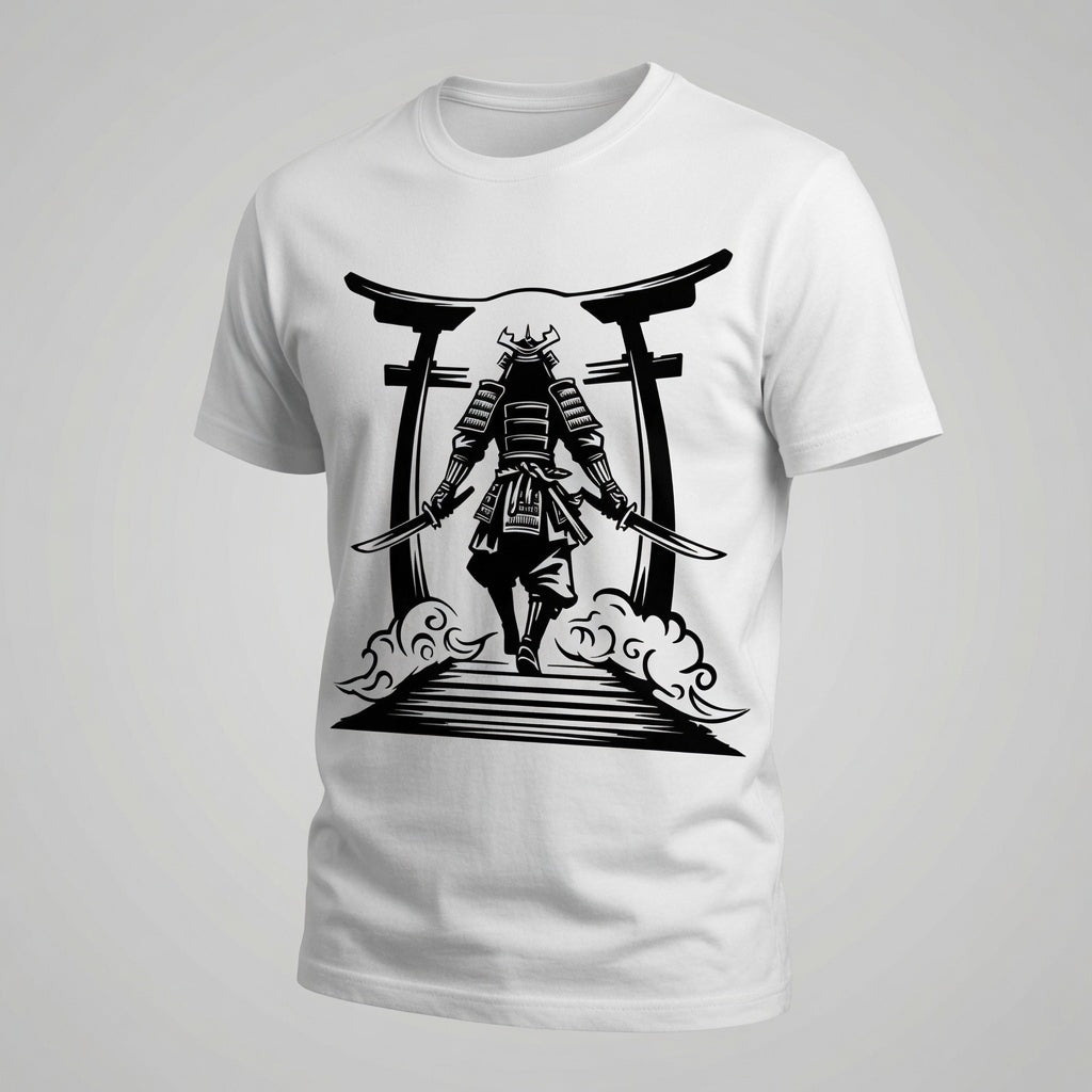 Samurai Torii Gate T-Shirt Japanese Graphic Tee White