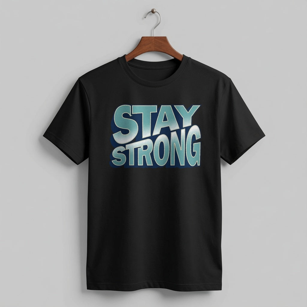 "Stay Strong" Retro 3D Typography Graphic Tee