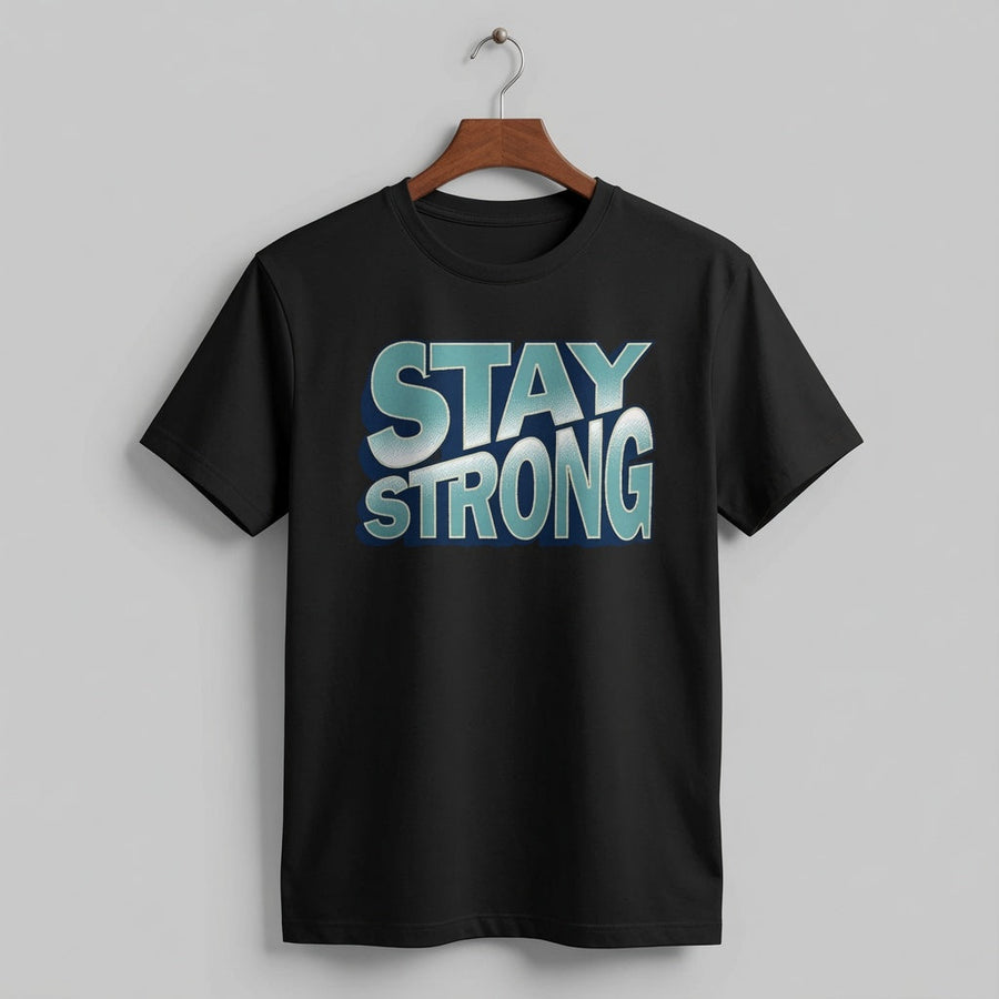 "Stay Strong" Retro 3D Typography Graphic Tee