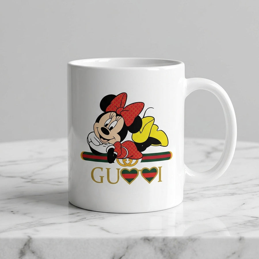 Cute Cartoon Mouse Luxury Designer Stripe Waterproof Vinyl Sticker - Stylish Fashion Parody Graphic Decal for Laptops, Mugs