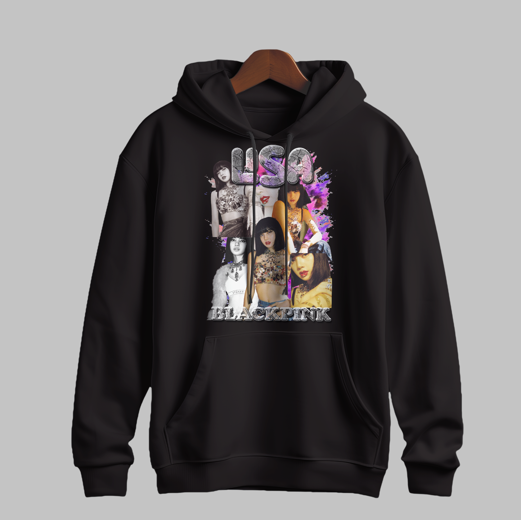 LISA Monochrome Splash Hoodie