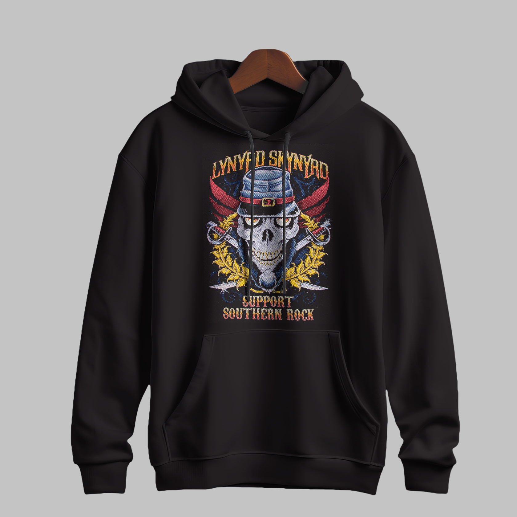 Southern Rock Skull Hoodie – Classic Rock Inspired Pullover