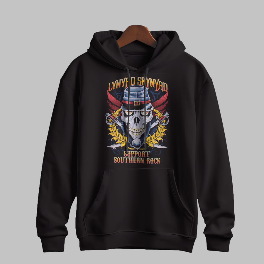 Southern Rock Skull Hoodie – Classic Rock Inspired Pullover