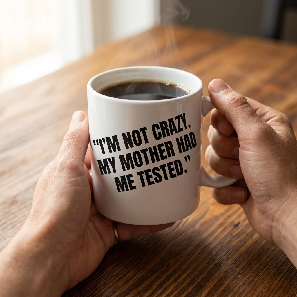I'm Not Crazy My Mother Had Me Tested Funny Ceramic Coffee Mug - Iconic Sarcastic TV Quote Drinkware Cup (11oz)
