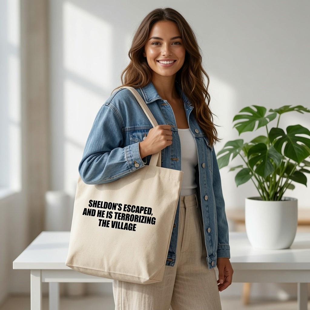 "My Mother Calls Me Every Day" Graphic Canvas Tote Bag | Funny Sarcastic Tote Bag