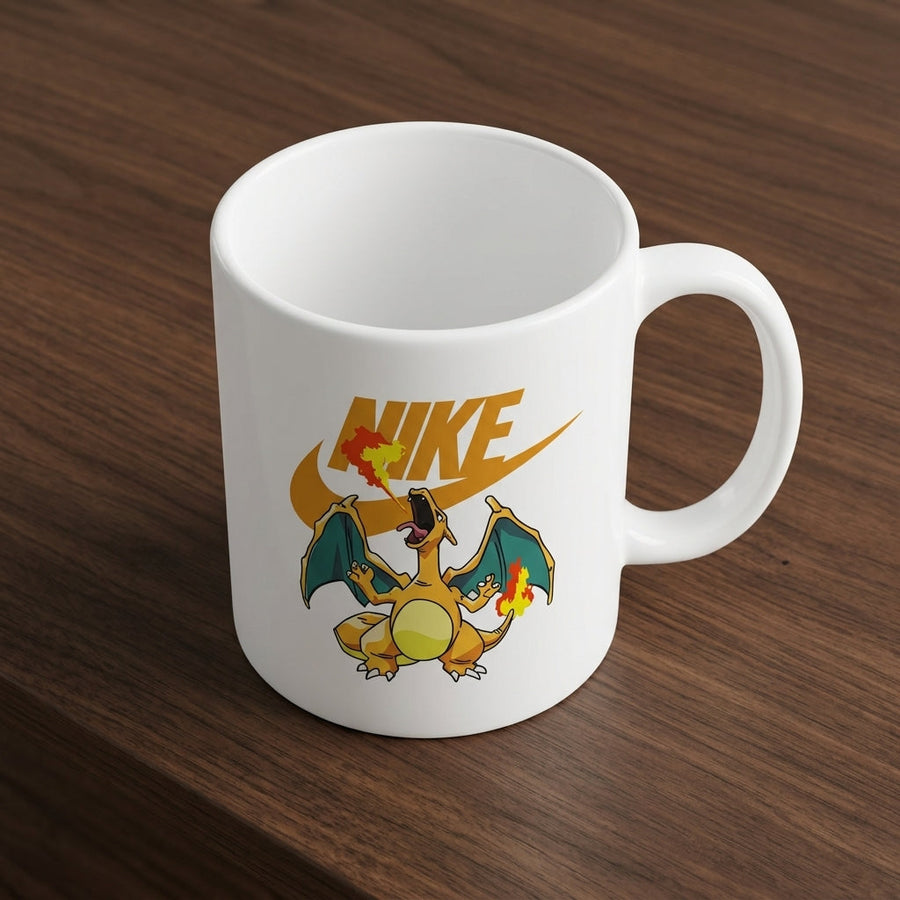 Nike Inspired Fire Dragon Anime Waterproof Vinyl Sticker - Premium Swoosh Logo Graphic Decal for Mugs