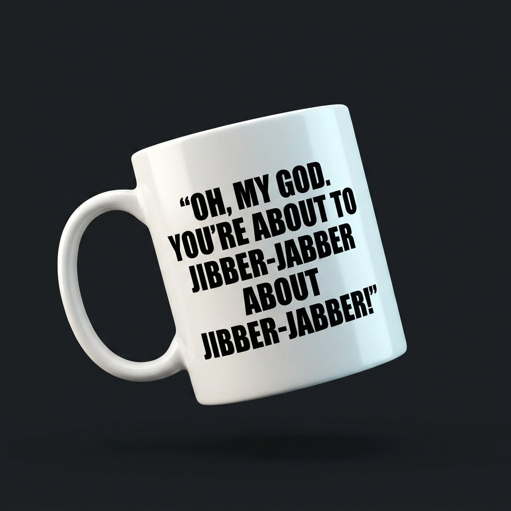Oh My God You're About To Jibber-Jabber Funny Ceramic Coffee Mug - Hilarious Sarcastic Office Humor Drinkware Cup (11oz)