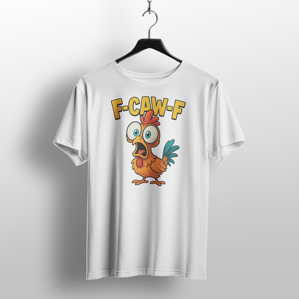 Funny Rooster "F-CAW-F" Shocked Rooster T-Shirt – Cartoon Humor Tee