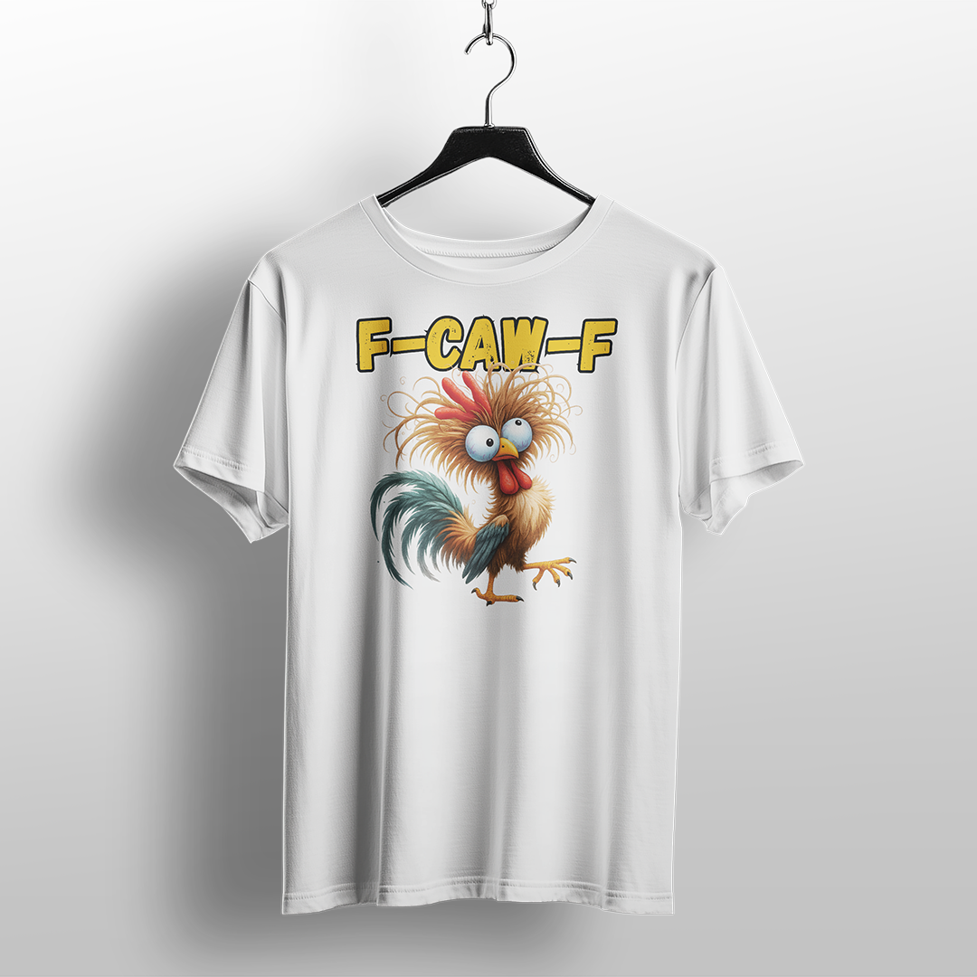 Funny Rooster "F-CAW-F" T-Shirt – Humor Graphic Tee