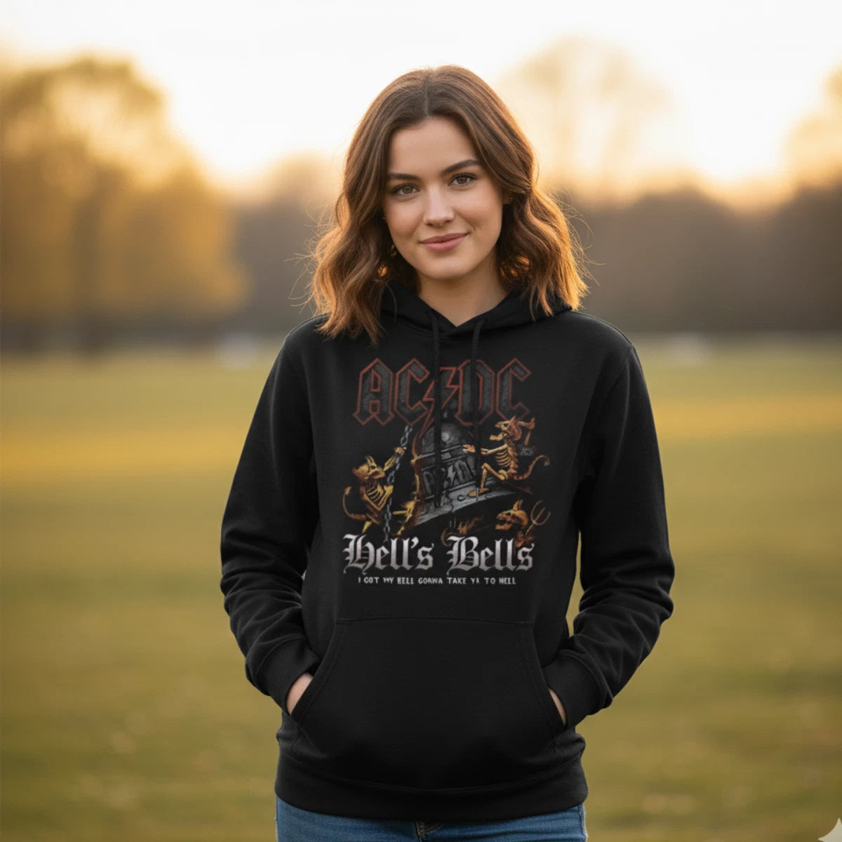 AC/DC Logo Printed Hoodie