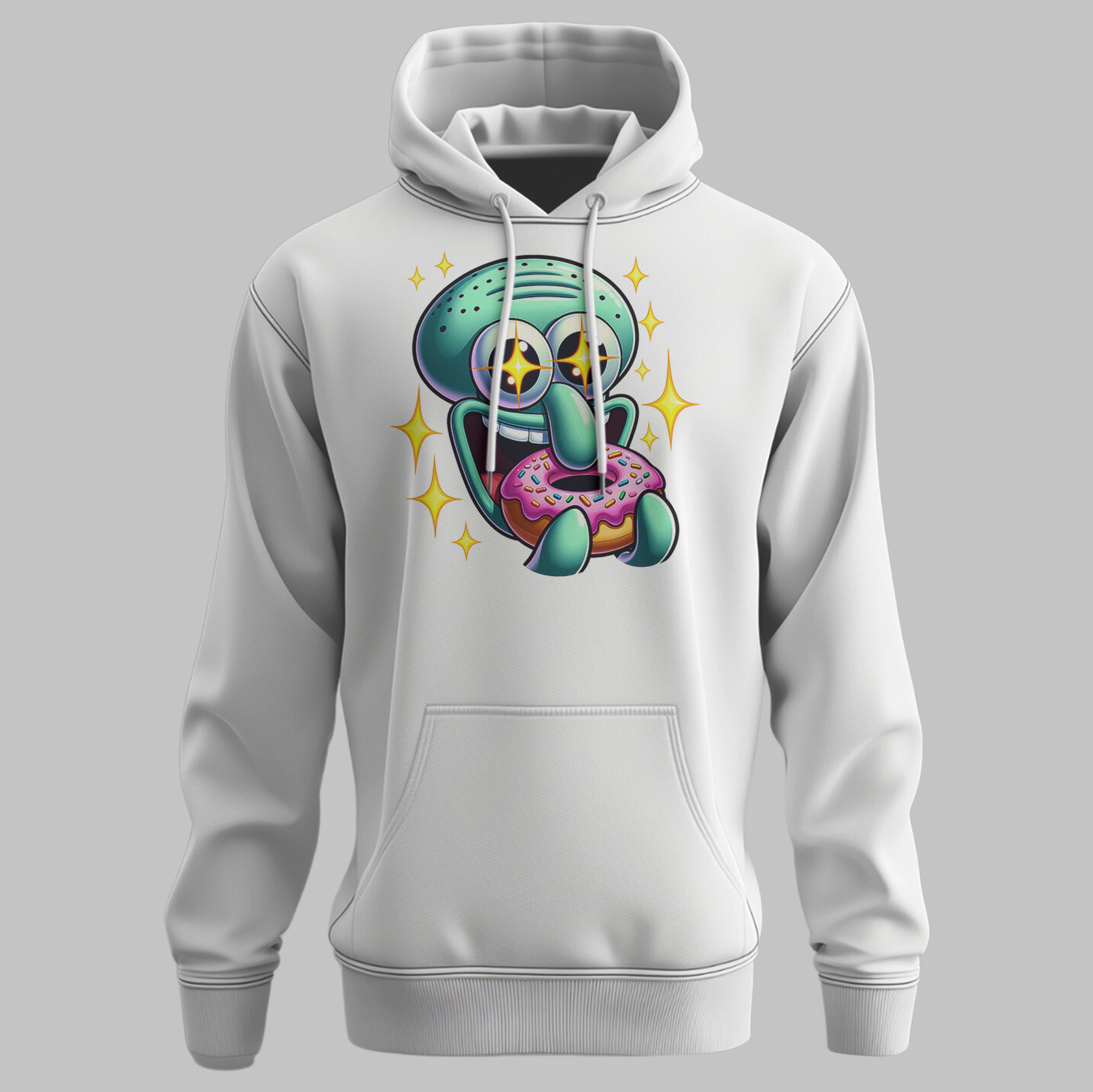 Playful Squidward Donut Hoodie