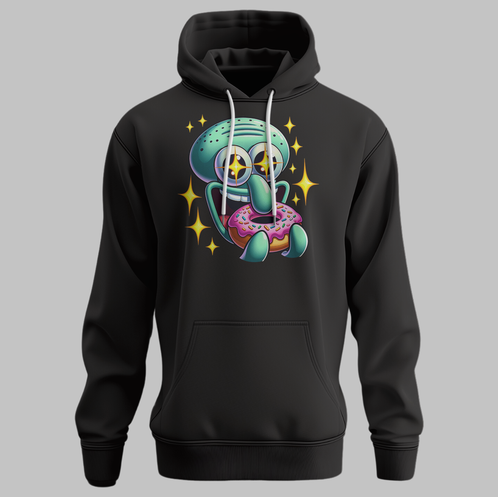 Playful Squidward Donut Hoodie