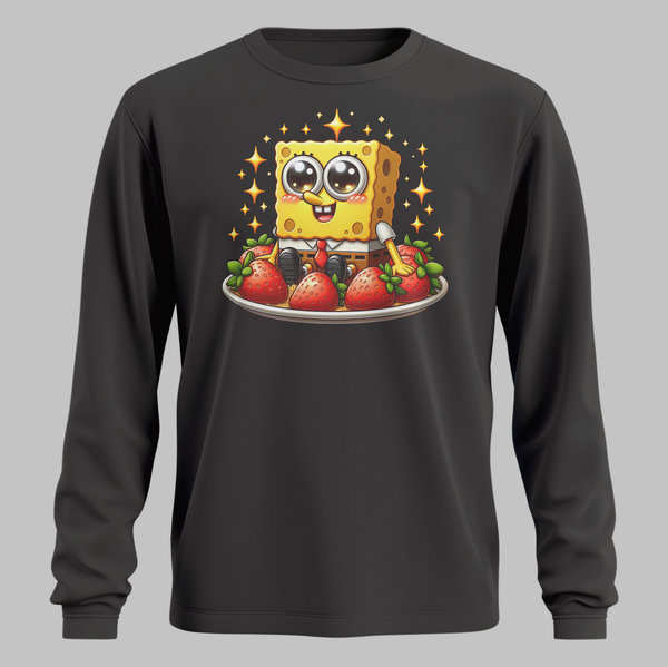 Strawberry Delight Black Sweatshirt