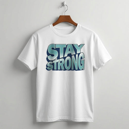 "Stay Strong" Retro 3D Typography Graphic Tee