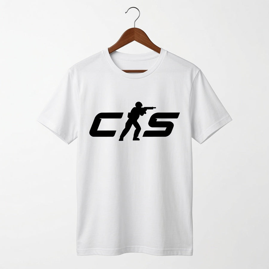 Classic CS Gaming T-Shirt Tactical Shooter Graphic Tee Gamer Gift Men's Black White
