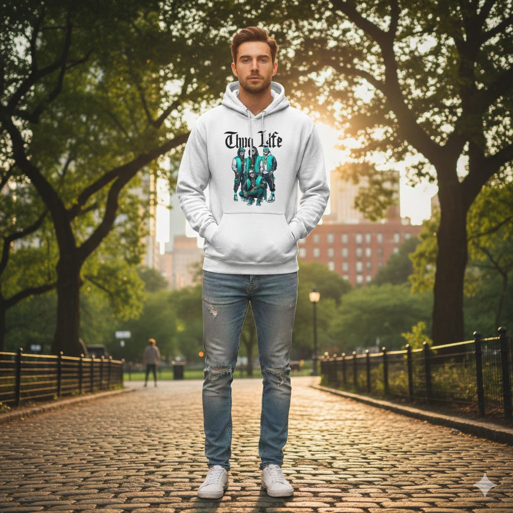 Thug Life Skeleton Crew Graphic Hoodie