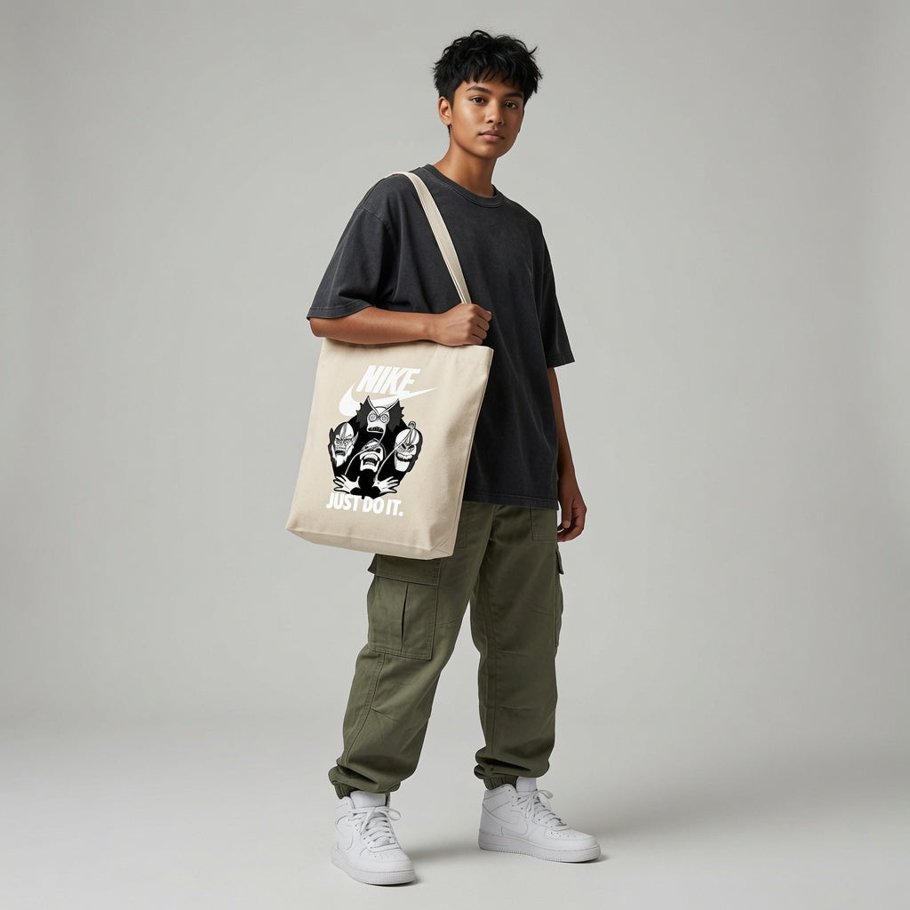 Classic Monster Characters Graphic Canvas Tote Bag | Dark Fantasy Cotton Tote