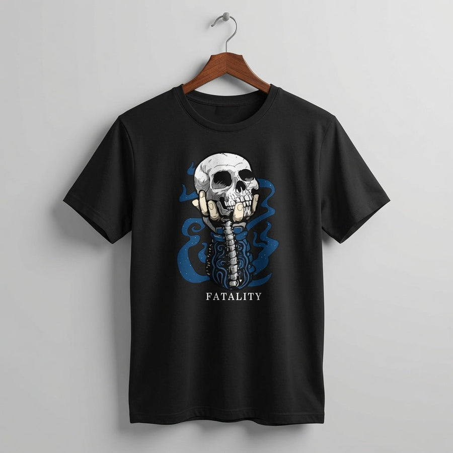Men's "Fatality" Spine & Skull Graphic T-Shirt