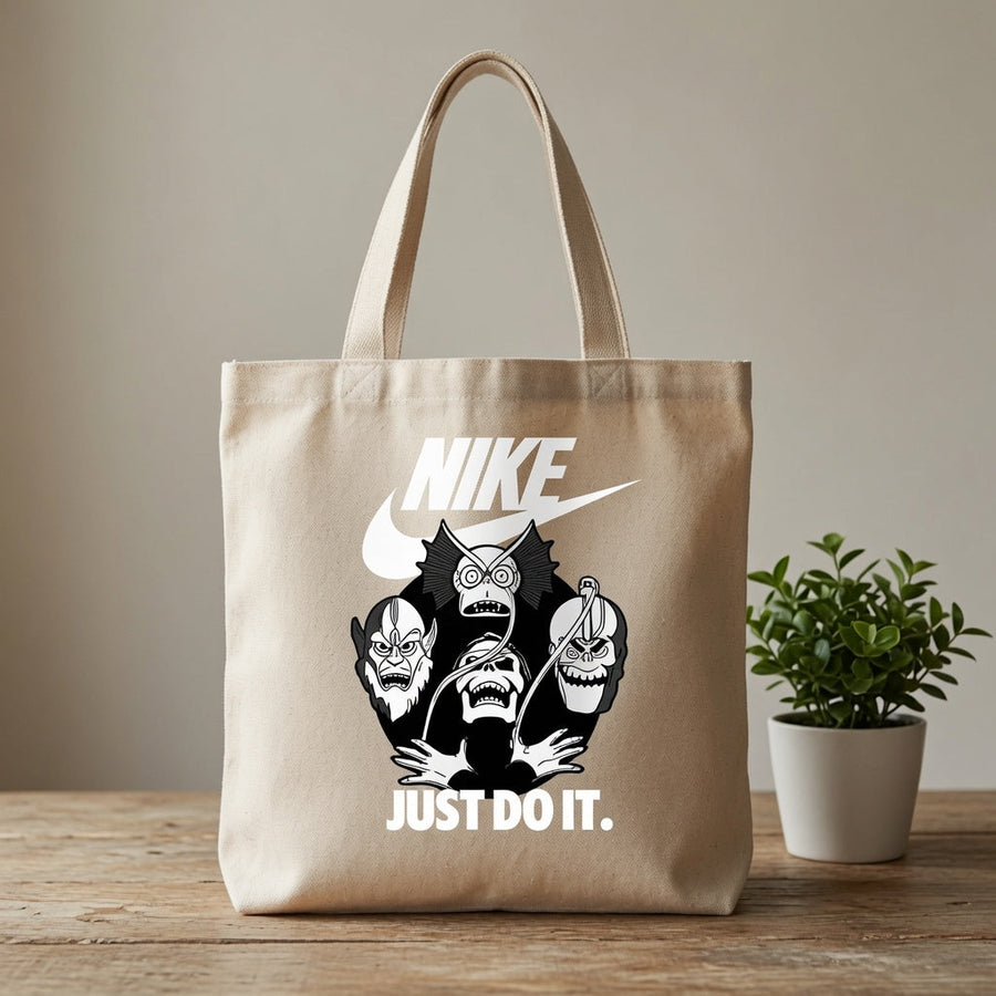 Classic Monster Characters Graphic Canvas Tote Bag | Dark Fantasy Cotton Tote