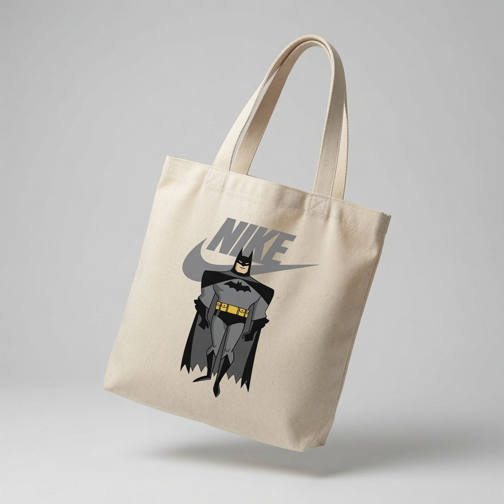 Classic Batman Animated Style Canvas Tote Bag - Superhero Pop Culture Handbag