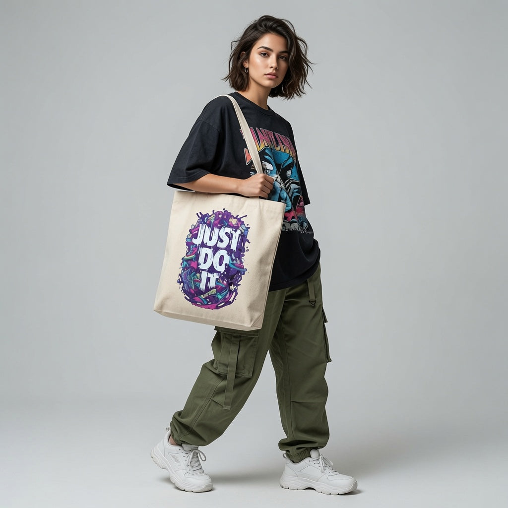 Bold Streetwear Canvas Tote Bag | Eco-Friendly Heavy-Duty Shopping Bag